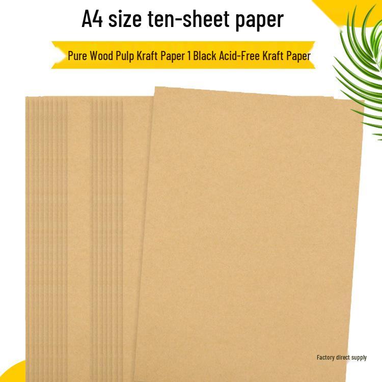100 Sheets Yellow A4 Kraft Paper Covers: 150g Thick Cardstock, Acid-Free Wood Pulp