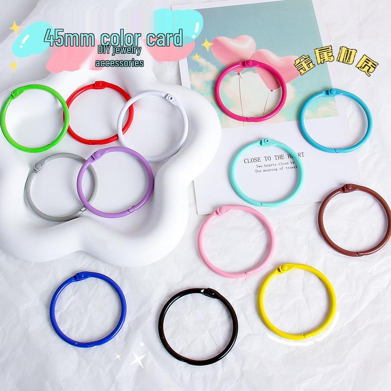 45mm Candy Color Open Card Ring for DIY Jewelry and Keychains