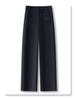 Women's Khaki High Waist Wide Leg Cropped Pants - Spring/Autumn 2025 Casual Slimming Trousers