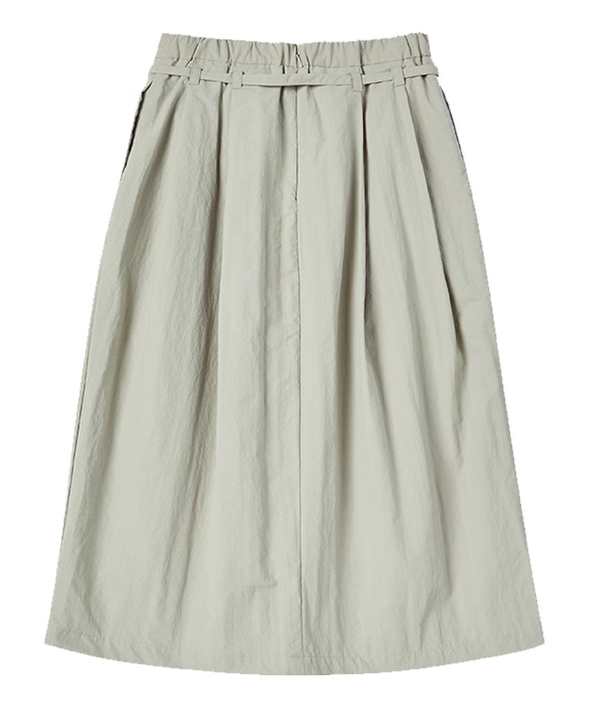 COMONINOZ W Balloon Pleats Skirt [Beige]