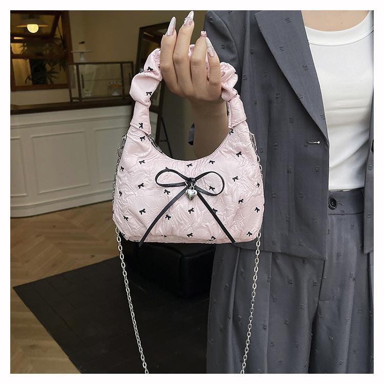 Butterfly Knot Tote Bag For Women With Bow And Pleated Design For Daily Use
