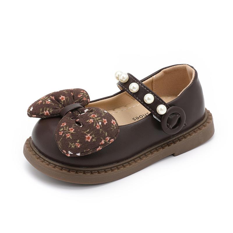 Kinderschuhe aus Leder 2026 Frühling und Herbst Koreanischer Stil Prinzessinnenschuhe für Mädchen für Kleinkinder, Weiche Sohle, Rutschfest, Langlebig und Rutschfest