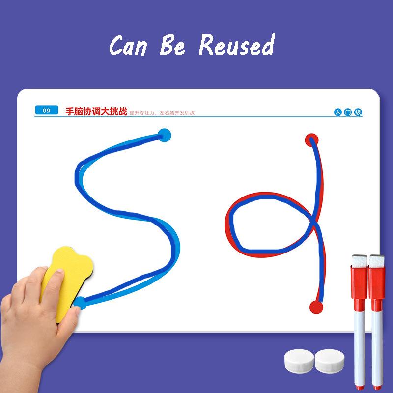 Kid Pen Control Training Education Toy Montessori Fine Motor Skill Track Board Thinking Challenge Brain Game Parish Sensory Toy