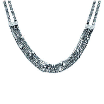[N3032] - Silver Gray 'Kilimanjaro' Steel Necklace (3 Rows)