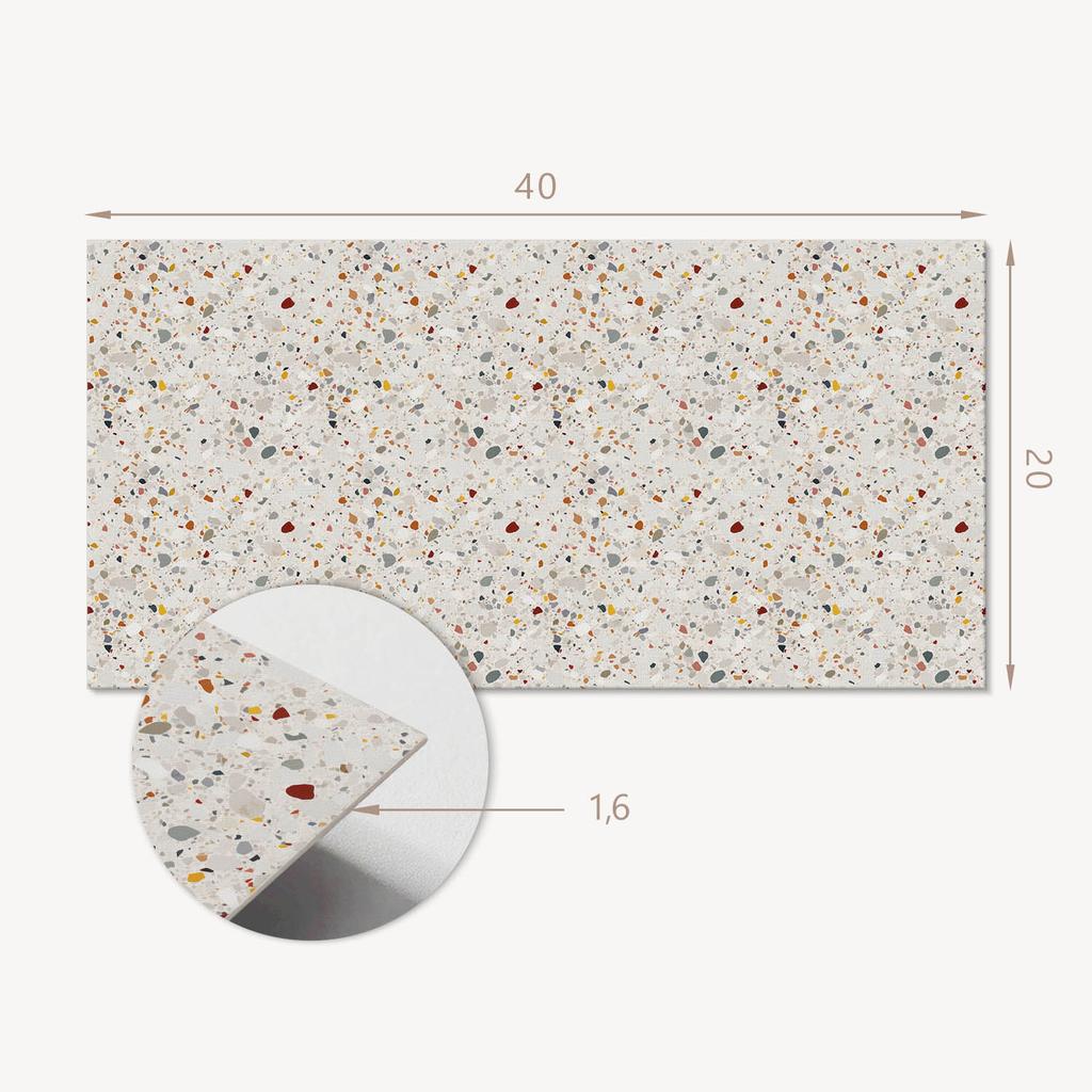 Set of Self-Adhesive Vinyl Tiles with a Pattern of Various Shapes 10x40x20 cm