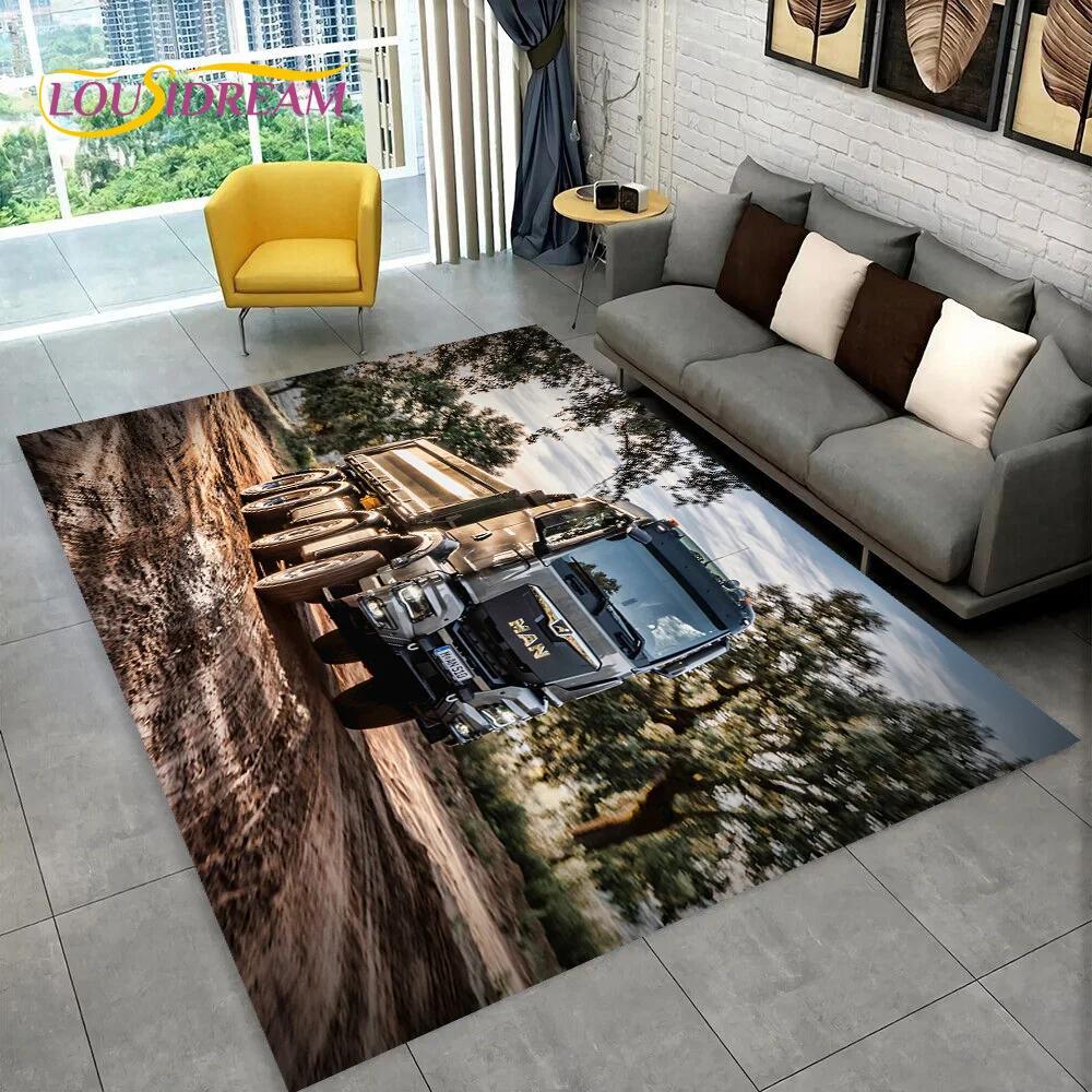 Latest MAN Truck Lorry 3D Printing Rug Carpet for Living Room Bedroom Home Decor,Floor Mat Non-slip Decoration for Sofa Doormat