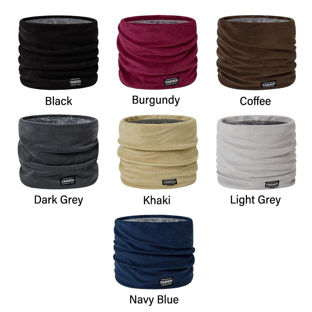 Double-Layer Fleece Neck Warmer for Men Thick Warm Fleece Lined Thermal Scarf  for Cold Weather
