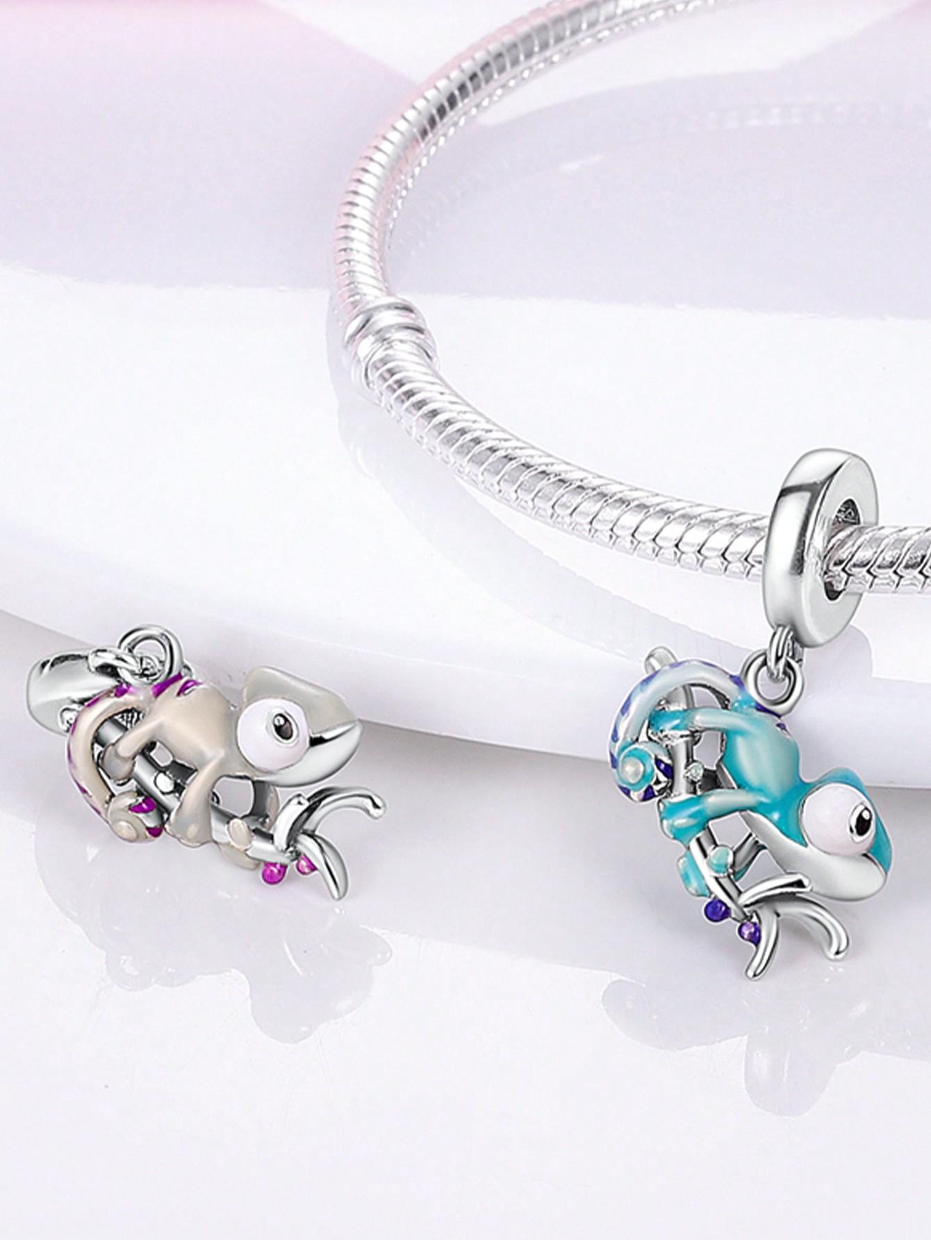 Посеребренные Оригинальные Шармы Цветные Насекомые Бусины Подходят для Браслета Женские Украшения Подарок