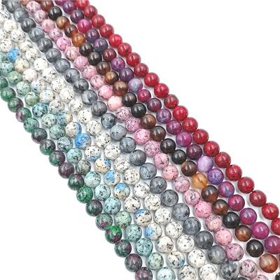 Home Articoli per feste Perline di pietra Fai da te Accessori per gioielli Naturali 6 8 10 mm Per la creazione di gioielli Perline distanziatrici rotonde fatte a mano Bracciale Collana