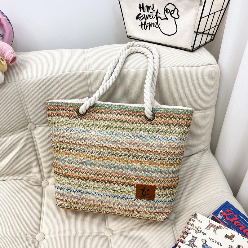 Fashionable Single-shoulder Bag Hand-held Tote Women's Bag Laid-back Style Beach Backpack