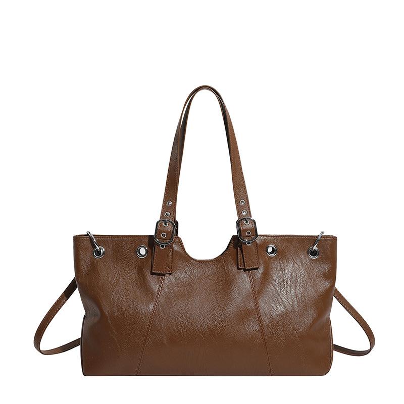 

Простая и вместительная сумка-тоут под мышкой, модная и повседневная одноплечевая сумка для женщин светло-коричневого