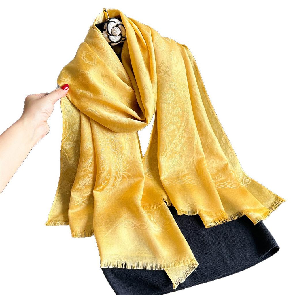 Imitatie Kasjmier Jacquard Sjaal Sjaal Dames Herfst en Winter Etnische Stijl Cashew Bloem Stijl Airconditioningkamer Sjaal