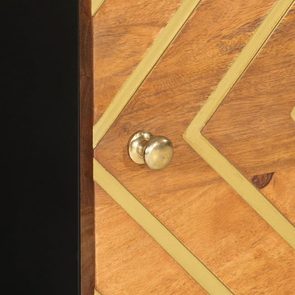 Coffee Table In Brown and Black 100x54x40 Cm Solid Mango Wood