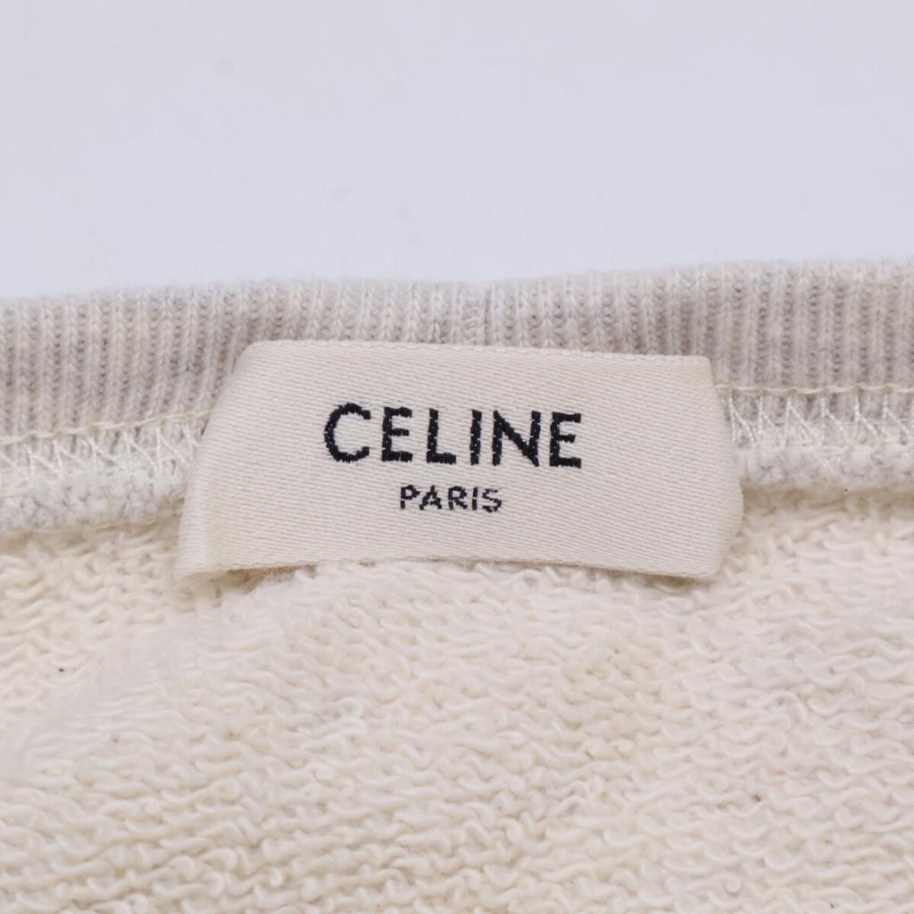 Celine [Excellent Condition/Domestically Authorized] 2Y31F765N Eddie Era Logo Print Loose Sweatshirt/ Tops S IvoryUsed