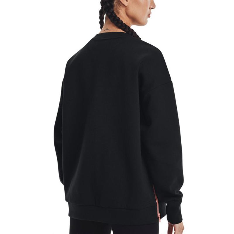 Under Armour Summit Casual Sport Crew Neck Long Sleeve Sweatshirt Women Tops Black 1369562-001
