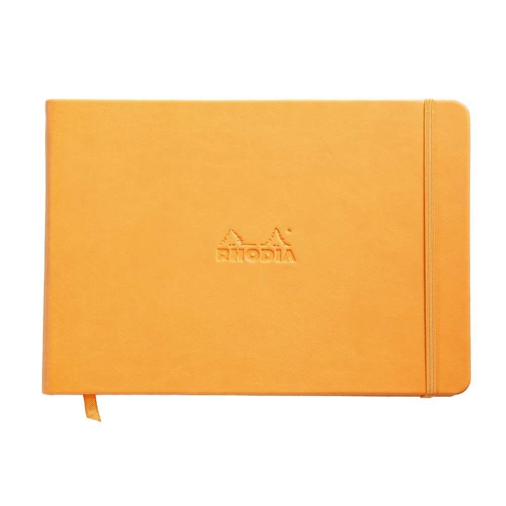 Rhodia WEBNOTEBOOK Landscape Notebook, A5, Dot Ruled, Orange, cf118048