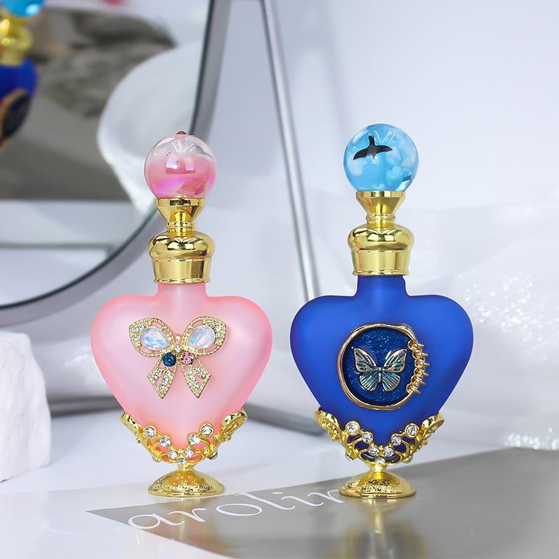 5 ml Herz Metall Leer Nachfüllbar Parfümöl Attar Flasche Glasbehälter Geschenk Heimdeko Hochzeitsgeschenke