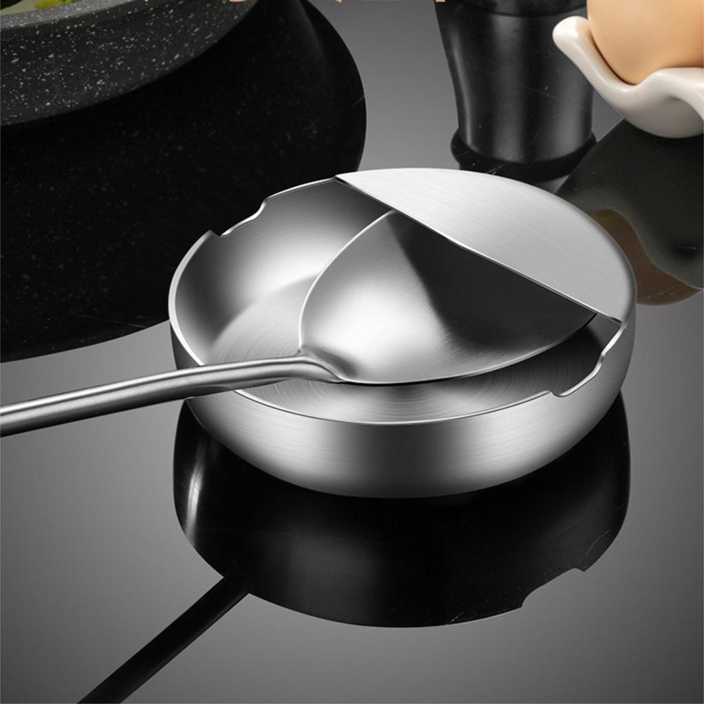 Kitchen Spoon Rest, Utensil Holder, Solid Stainless Steel, Stable Base, Keeps Dishes Neat, Easy to