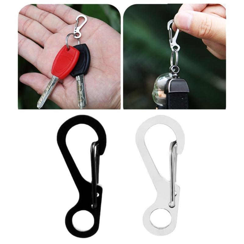 10Pcs Stainless Steels Keychain Carabiner Clasp Outdoor Paracord Carabiner Clip for Camping Traveling Hiking Keychains