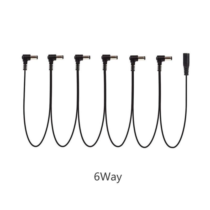 9V DC 1 To 3/4/5/6/8 Way Bend Angle Plug Daisy Chain Adaptor Cable Power Cord for Electric Guitar