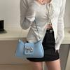 Shoulder Bag PU Leather Cute Bow Purse Y2k Clutch Bag Trendy Underarm Bag for Women Work Shopping Travel