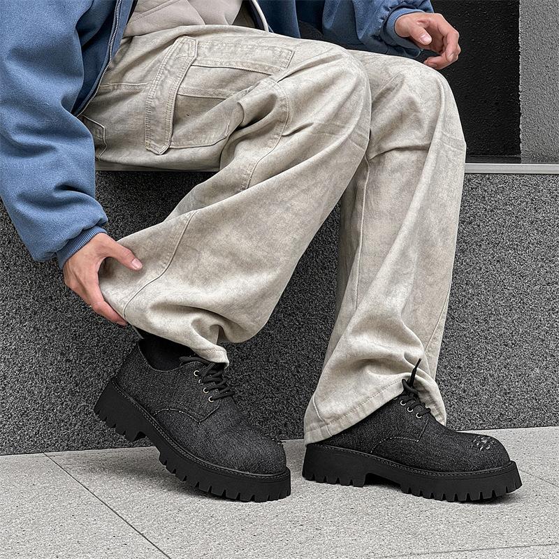Big head Derby shoes men's autumn and winter platform casual leather shoes American tooling trendy shoes 9260-J