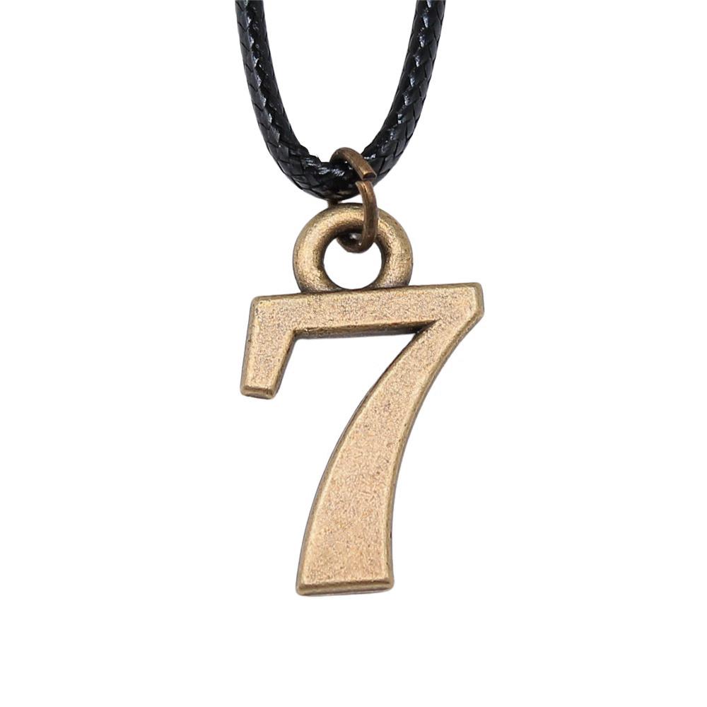 45cm Necklace Leather Chain Big Number Tags Vintage Jewelry Supplies QN052