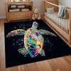 Hot Sale Vibrant Psychedelic Artistic Sea Turtle Area Rug Non Slip Soft Floor Carpet for Living Room Bedroom Nursery Decor