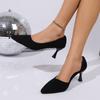 Fashion 2025 Spring Elegant Black Women's High Heels Shoes Sexy Summer Pointed Toe Pumps Stiletto Party Shoes Size 43