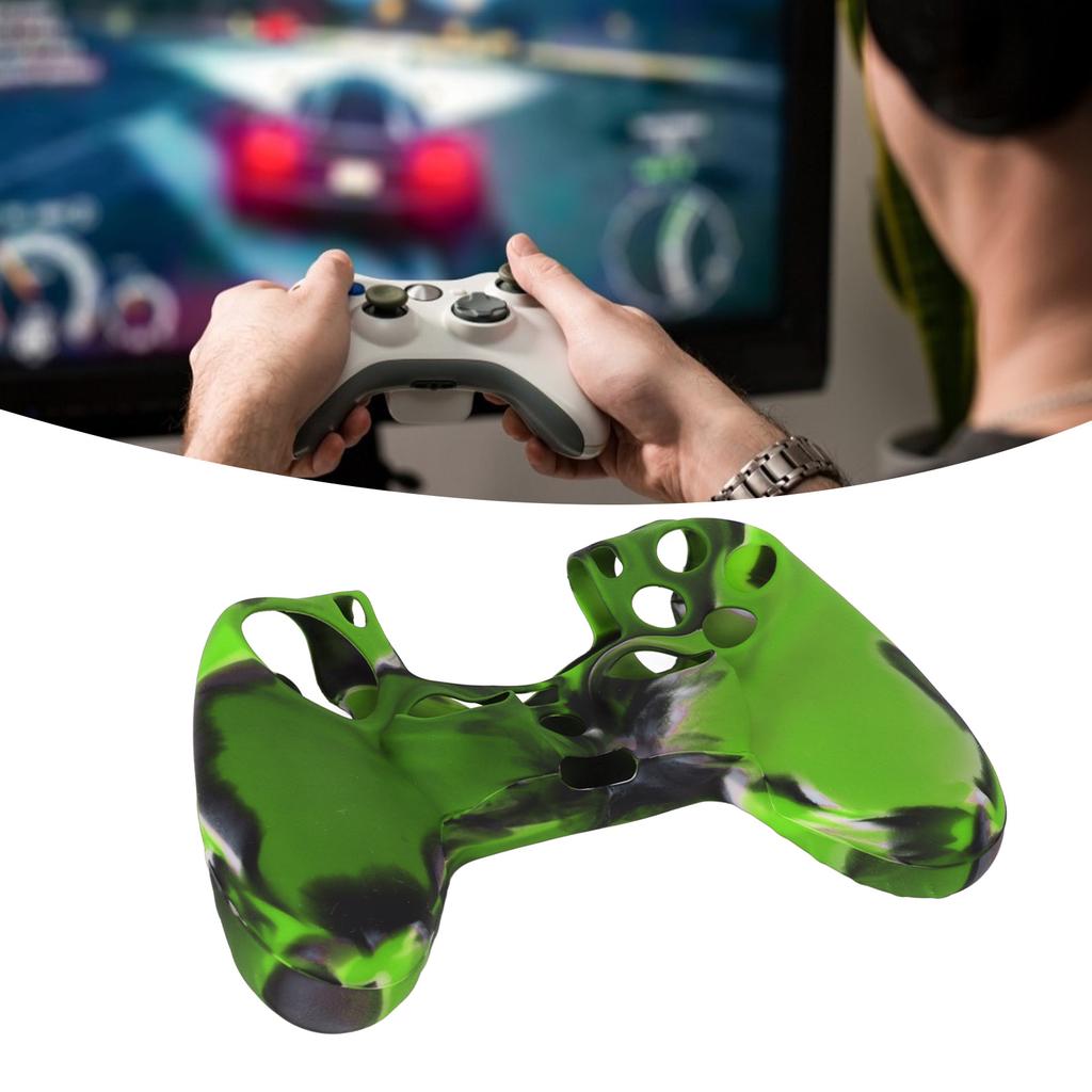 Silicone Case Slip Resistance Protective Grip Cover with 1 Pair Thumb Grips for   Controller(Camouflage Blue For   Silicone Sleeve Thumb Grips)