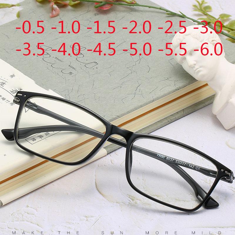 Square Prescription Men Eyeglasses Vintage Optical Women Myopia Glasses -0.5 -1.0 -1.5 -2.0 -2.5 -3.0 -3.5 -4.0 -4.5 -5.0 -6.0