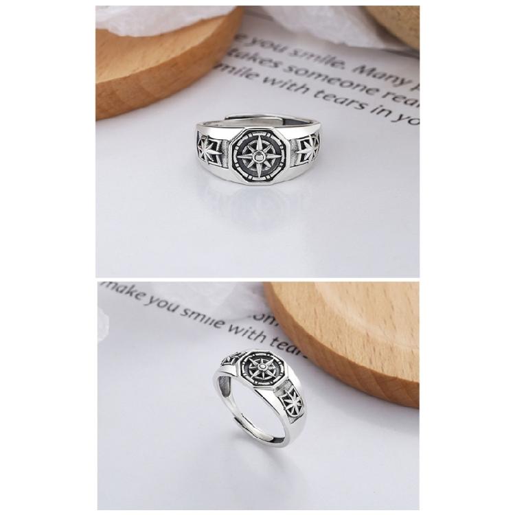 Retro Star Rings Adjustable Size with Hexagonal Opening Unisex Hip Hop Jewelry Gift for Anime Fan