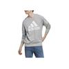 Adidas Logo Print Crew Neck Loose Long Sleeve Sweatshirt Men Tops Gray IC9326