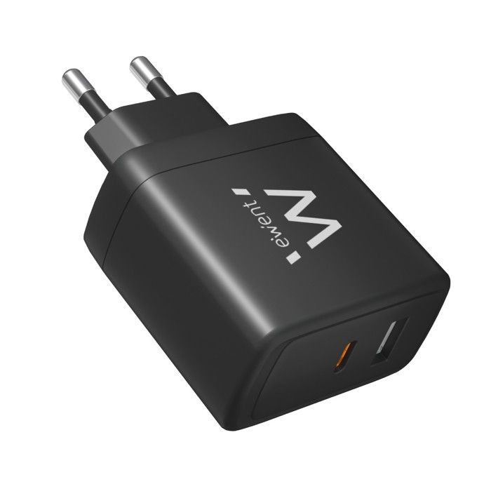 Chargeur Rapide Ewent EW1330 USB-C/USB-A 65W Noir