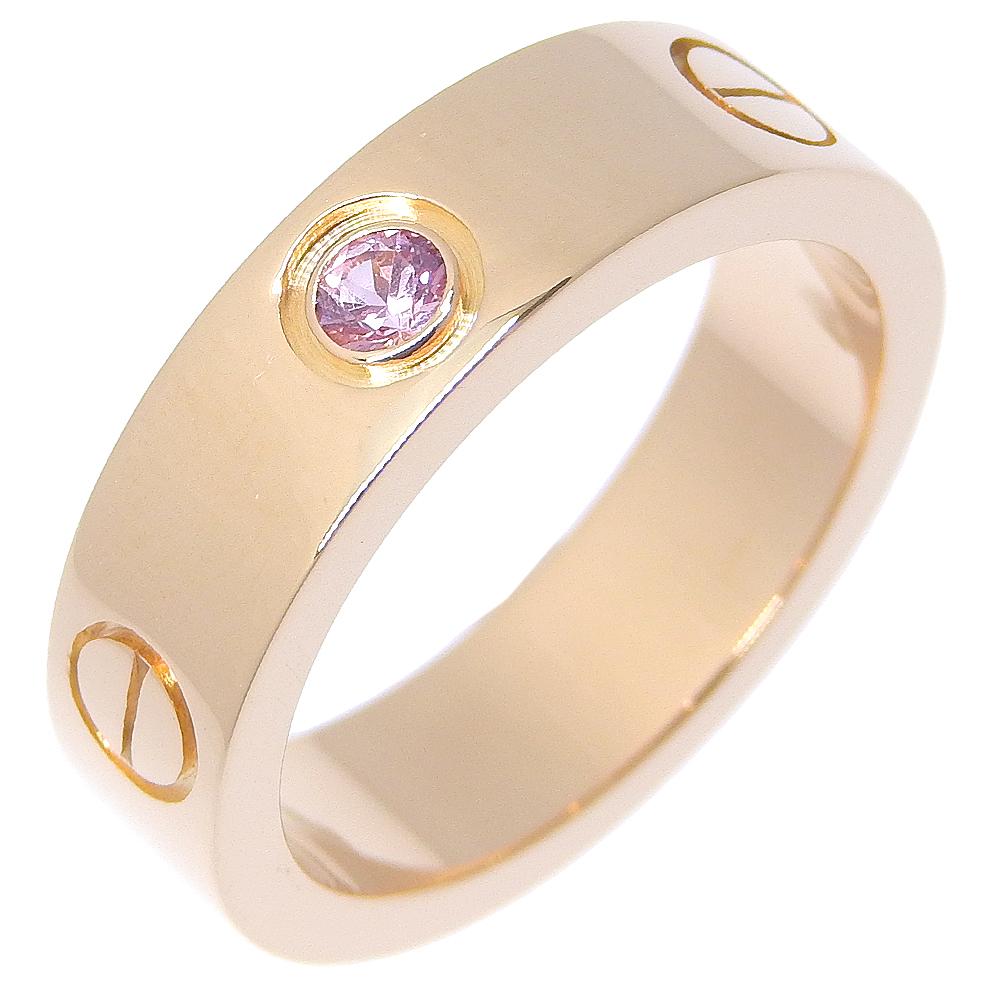 

CARTIER Love Ring Ring 1P K18 Pink Gold/Pink sapphire #6.8(US Size) 9.5g Women Used