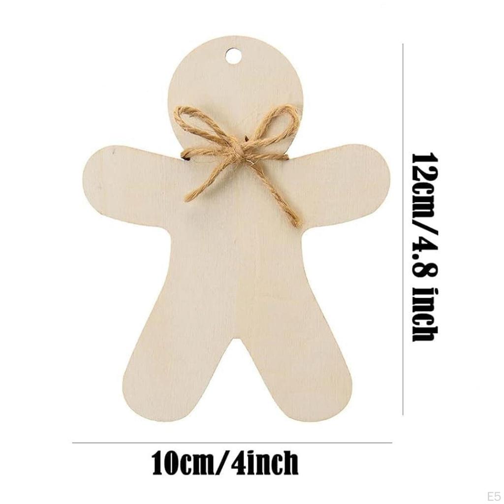 30Pcs Crafting Wooden Gingerbread Man Figures for Holiday Projects