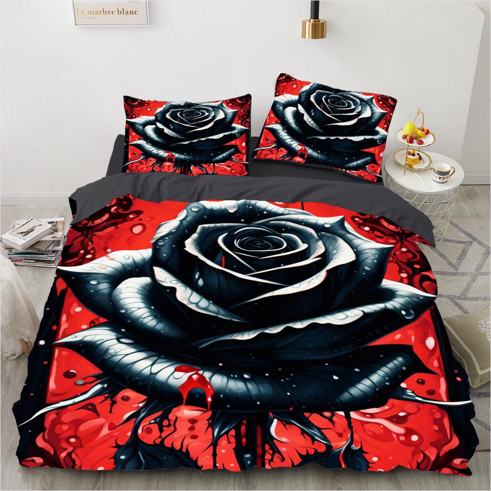 3D Floral Printed Bedding Sets Comforter Quilt Bed Cover Duvet Cover Pillow Case 2-3 Pieces Sets Kids Adult Size home Textiles