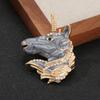 Brooch Pin Horse Design Enamel Pin with Imitation Crystals Enamel Faux Pearls Fairy Tale Brooch Artistic Accessories