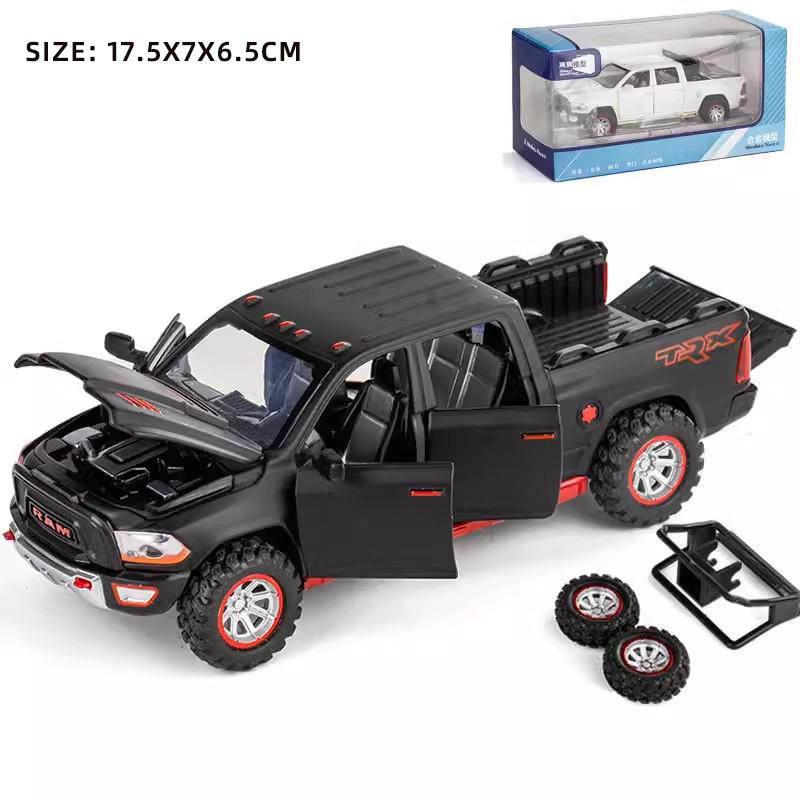 

Модель пикапа Dodge RAM из сплава в масштабе 1/32 со звуком, светом и пружинным механизмом - детская игрушка для увлекательных игр