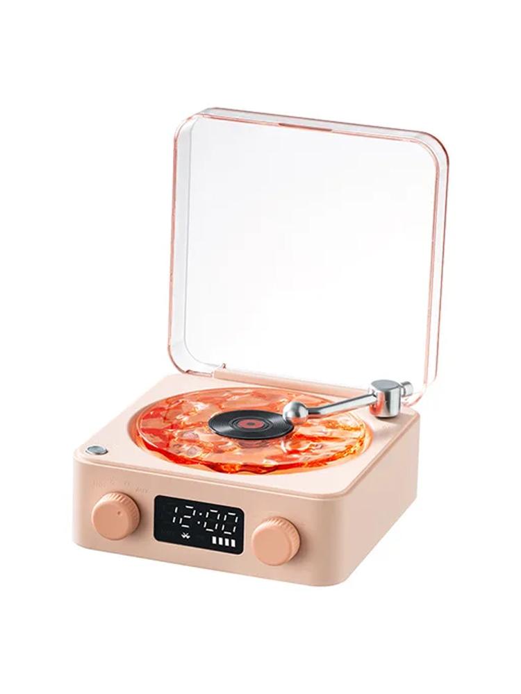 The Waves Vinyl Player Bluetooth Speaker White Noise Retro Turntable Speaker Sleep Aid Vitrola Shaped Speaker with RGB Light