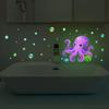 Glow-In-The-Dark Painted Octopus Toilet Sticker Self-Adhesive Removable Wall Decals Home Decor Luminous Car Sticker