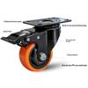 PVC Furniture Caster Wheels with Security Lock Swivel Plate Design 3/4/5in 1Pcs for Dresser Cabinet Moving Dolly