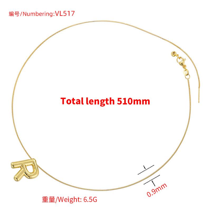 Glossy Balloon Letter Necklace Simple Chubby 26 English Letter Clavicle Chain Vl517