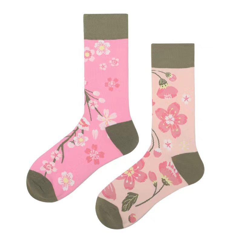 Mandarin Duck Men's and Women's Socks Original AB Trendy Socks Medium High Tube Socks Flower Fruit Animal Cartoon Cotton Socks