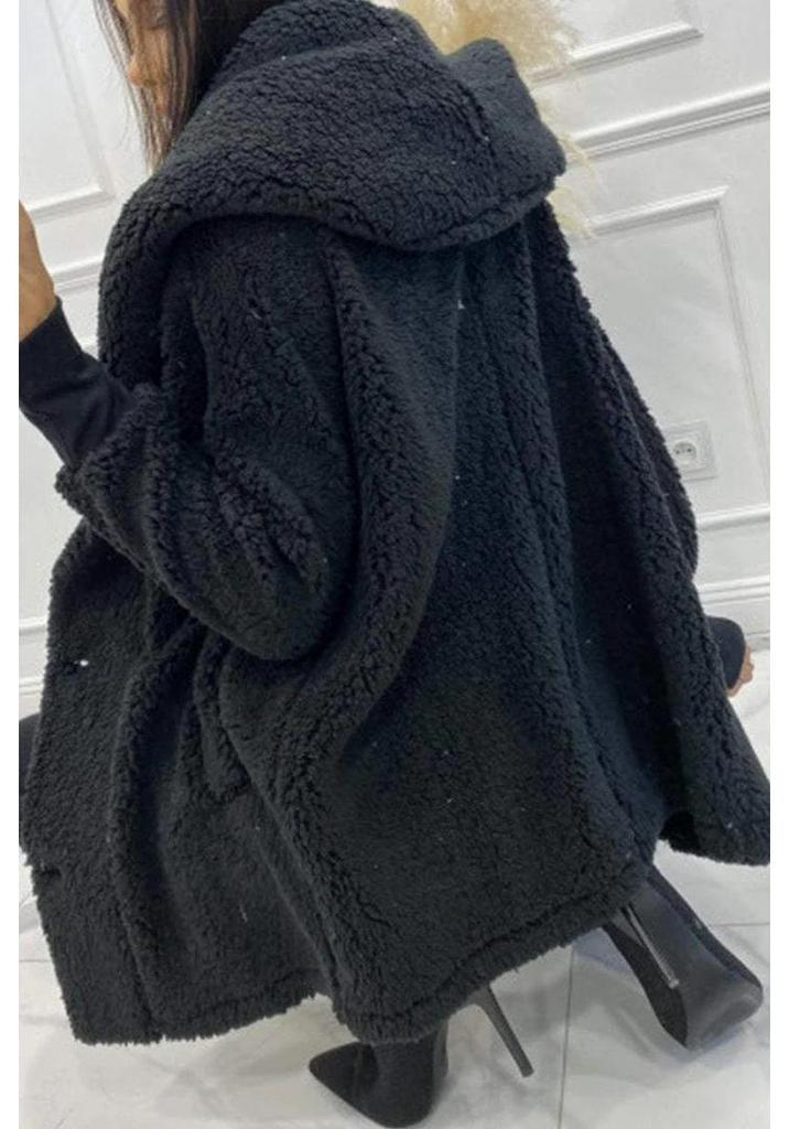 2024 Europäischer & Amerikanischer Herbst/Winter Damen Plüsch Kapuzenjacke Mantel