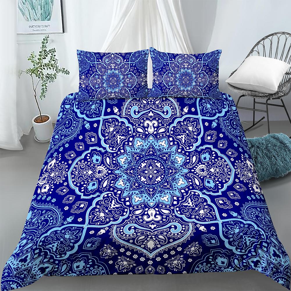 Luxury Boho Style Duvet Cover Geometric Print Bedding Set Quilt Cover with Zipper Closure King Queen Polyester Comforter Cover