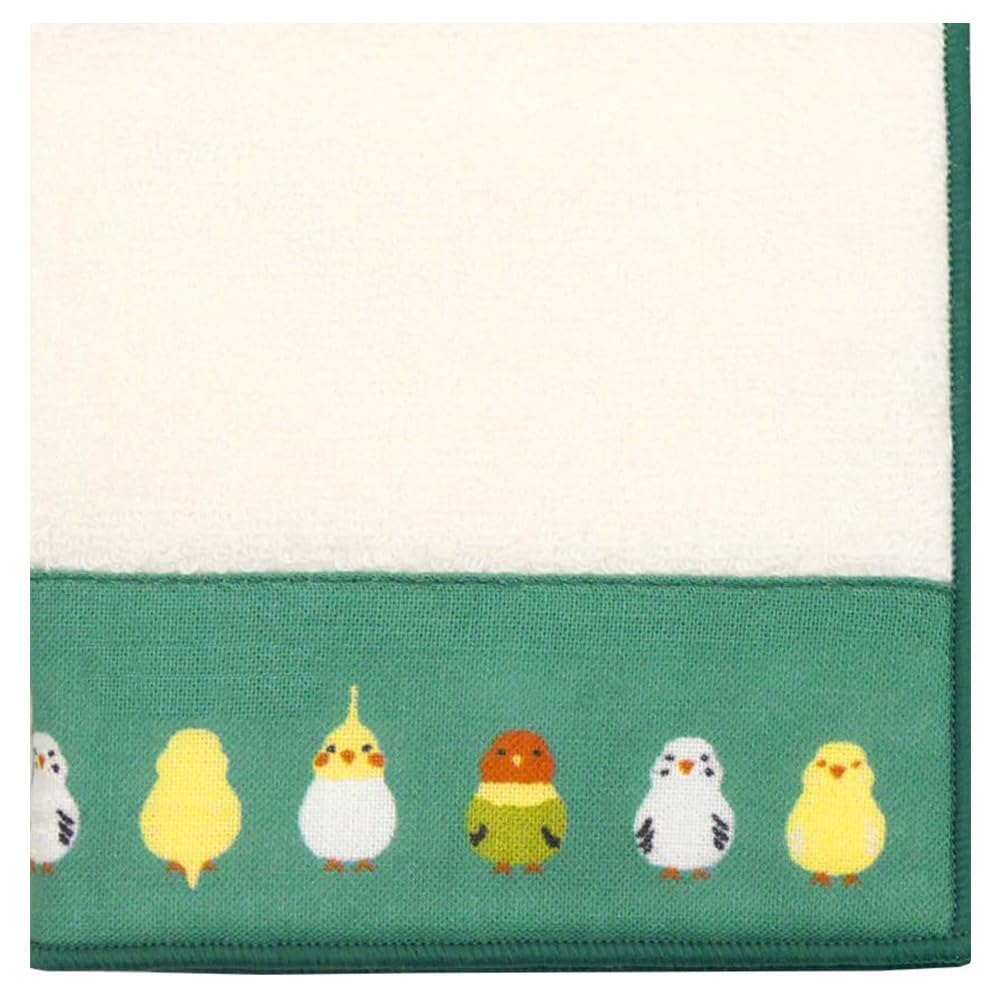 Hamamonyo Tenugui Towel Parakeet Arrangement Off (Hand Towel) - -