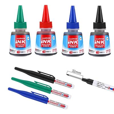 20ml 3 Color Long Head Markers Refill Ink Marker Pen Ink Black Red Blue Refill Ink Non-toxic Instantly Dry Ink Stationery Supply