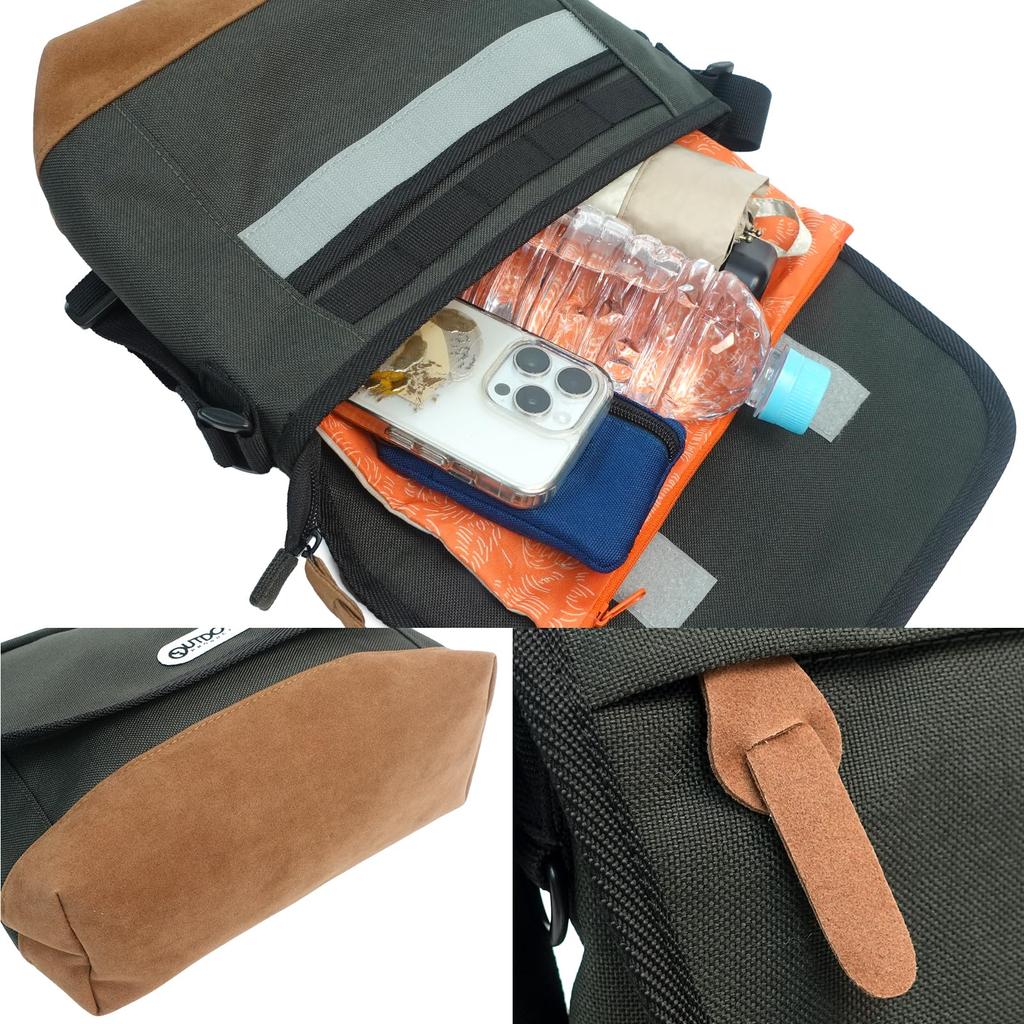 Outdoor Products Neo Classic Mini Flap Nylon Shoulder Mini Messenger Cordura and Suede Synthetic Charcoal Gray Bag, Bag, Leather, 22469089,