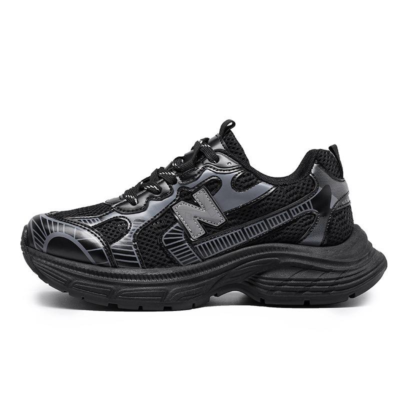 

Женские кроссовки «папины» весенние новые на толстой подошве с увеличением роста ретро универсальной расцветки дышащие спортивные и для отдыха 44 чёрный